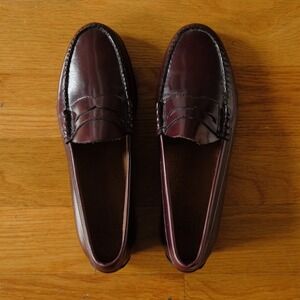 Weejuns G.H. Bass Bradford Mens Burgundy Leather Penny Loafer Shoes Size 8.5 D